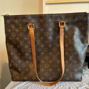 Authentic Louis Vuitton Monogram Cabas Mezzo Tote Bag - Good Condition